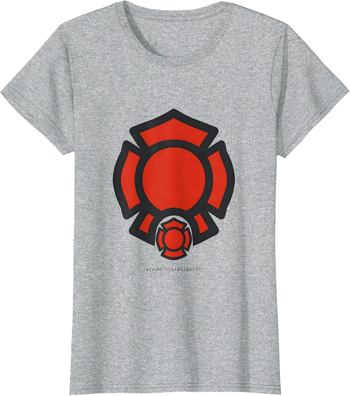 I Belong To A Firefighter Fire Truck Kids Toddler Birthday T-Shirt - Heather Grey