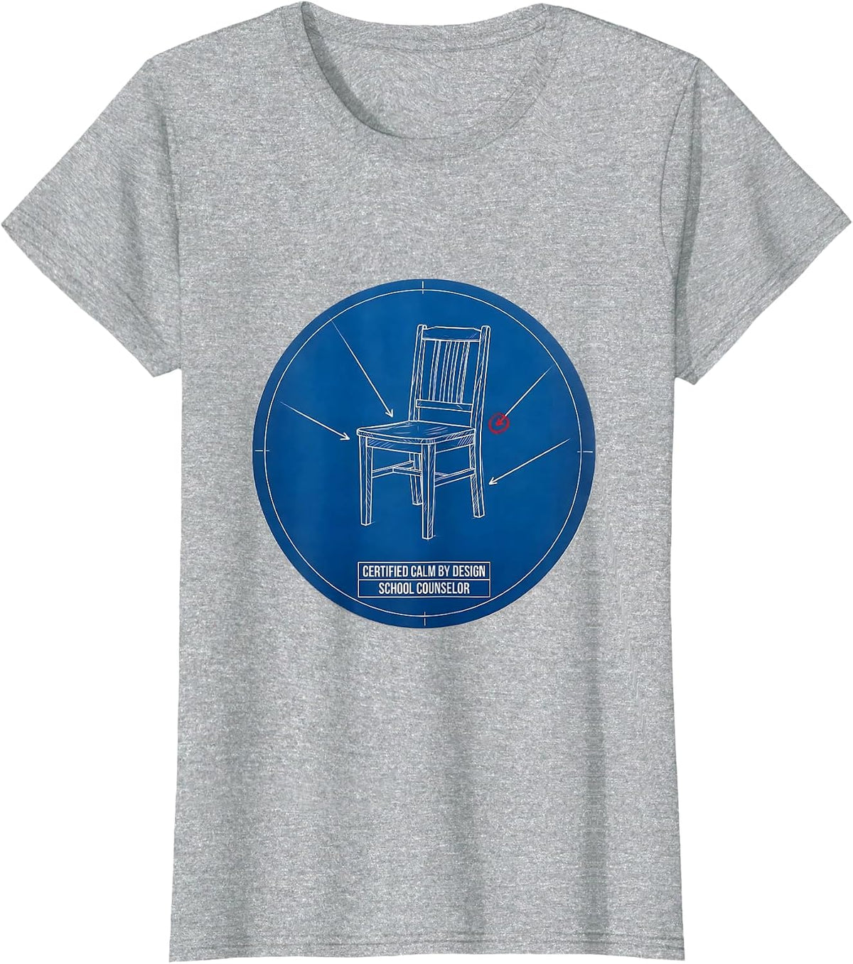 Certified Calm By Design School Counselor T-Shirt - Heather Grey