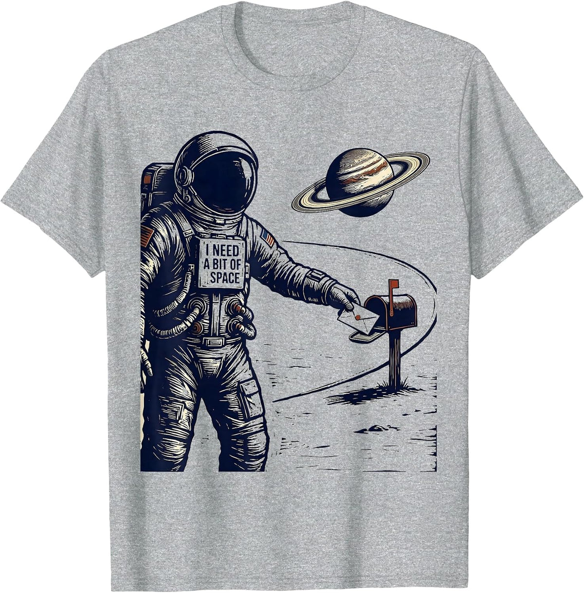 Men's I Need A Bit Of Space Funny Astronaut Retro Space Lover T-Shirt - Heather Grey
