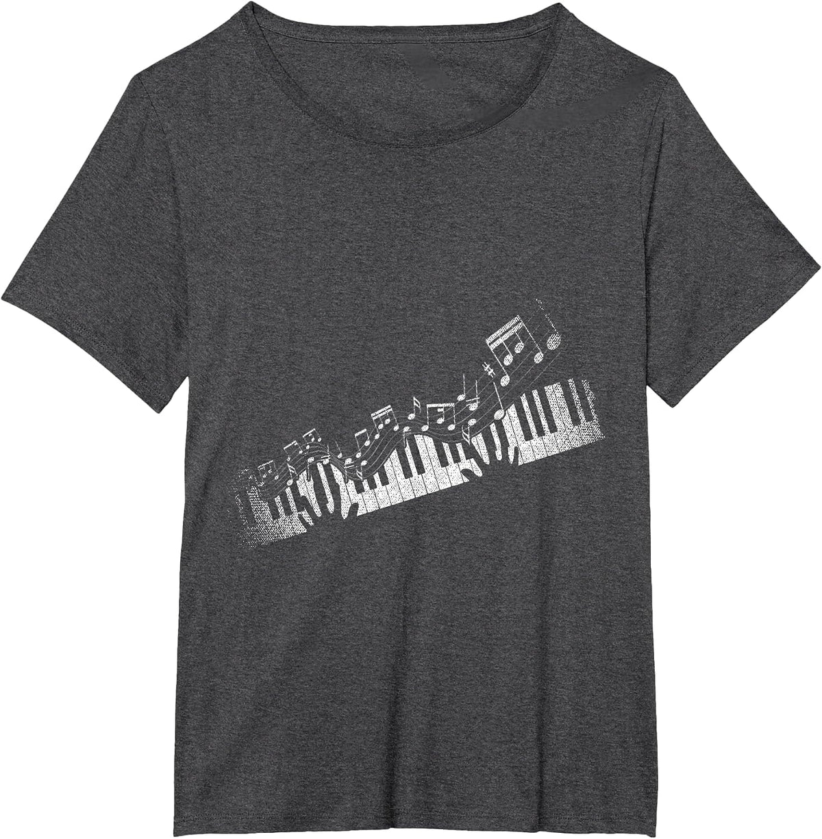 Sheet Music Piano Lovers Pianist Piano T-Shirt - Dark Heather Grey