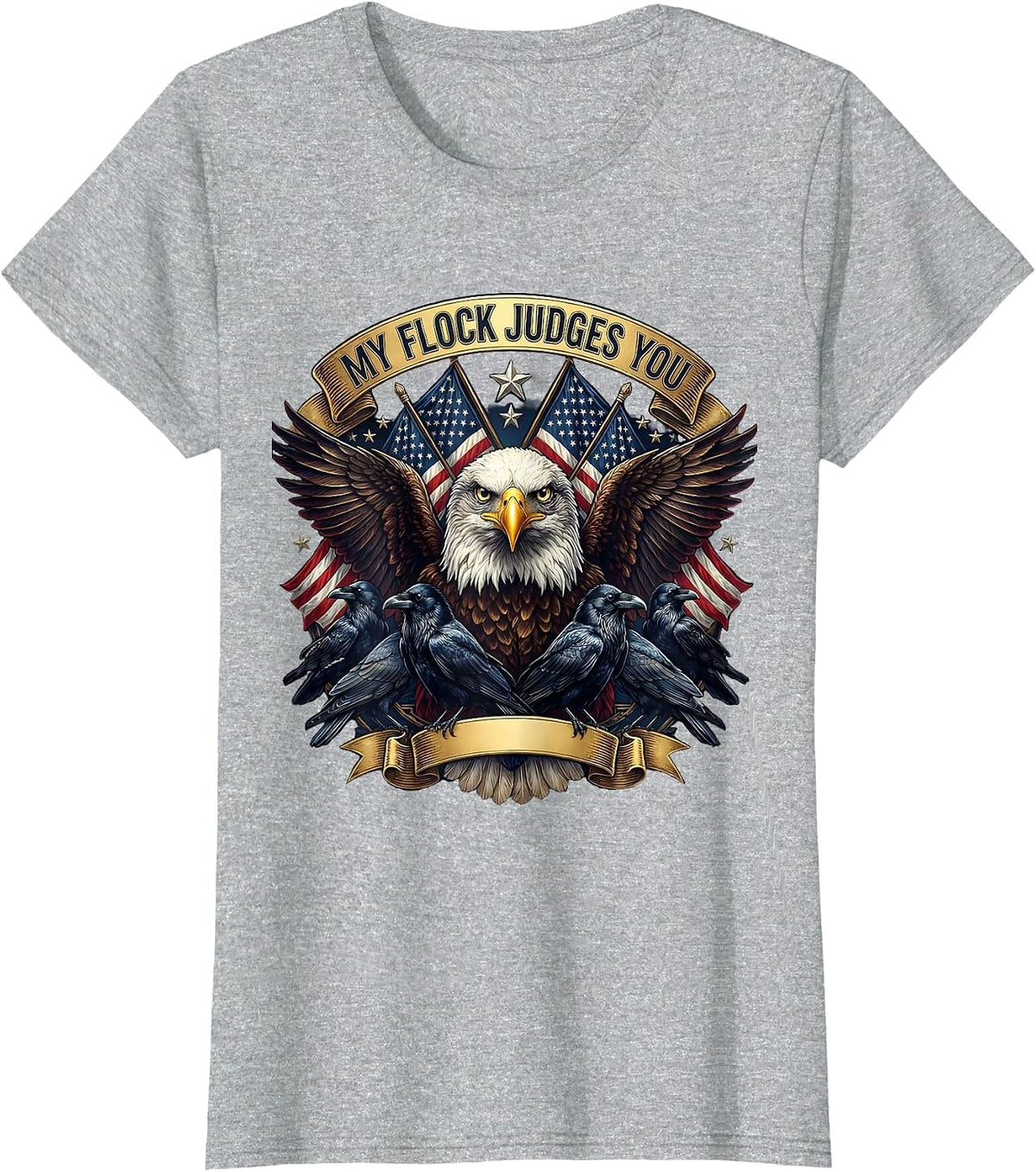 My Flock Judges You Funny Chicken Design T-Shirt - Heather Grey