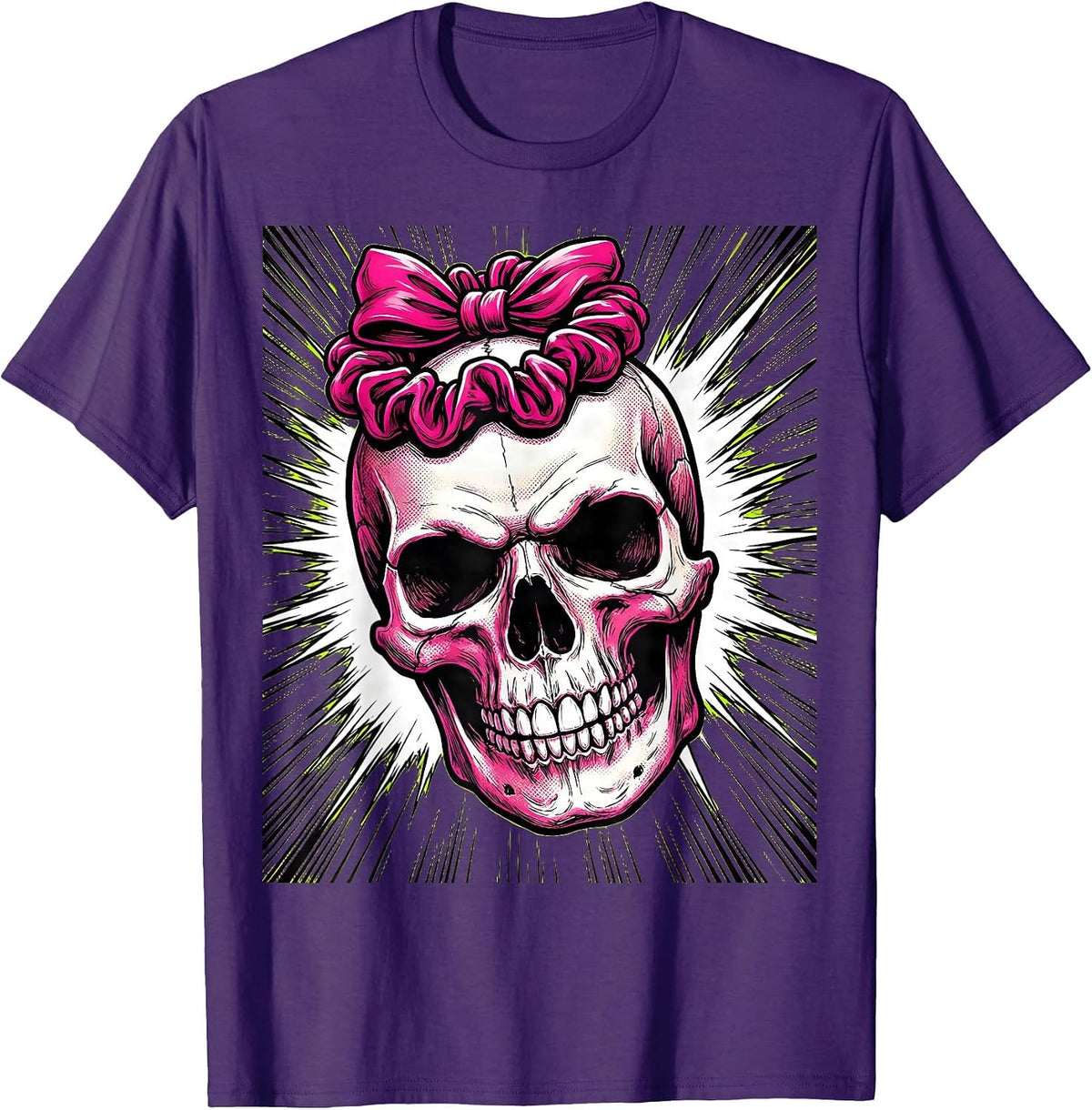 Men's Brat Skull Scrunchie Graphic Design T-Shirt - Purple