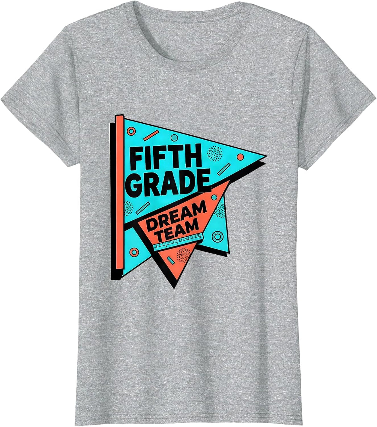 Fifth Grade Dream Team Memphis Postmodern Back to School T-Shirt - Heather Grey