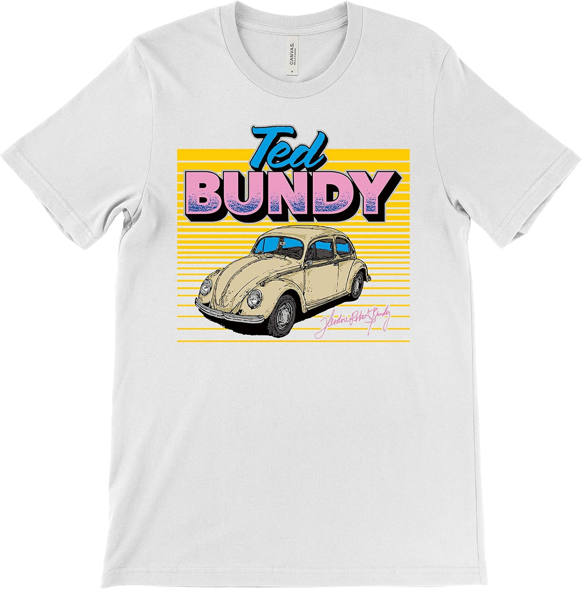 TED Bundy Beetle Retro Racing Serial Killer True Crime Fan Bug car T-Shirt - White