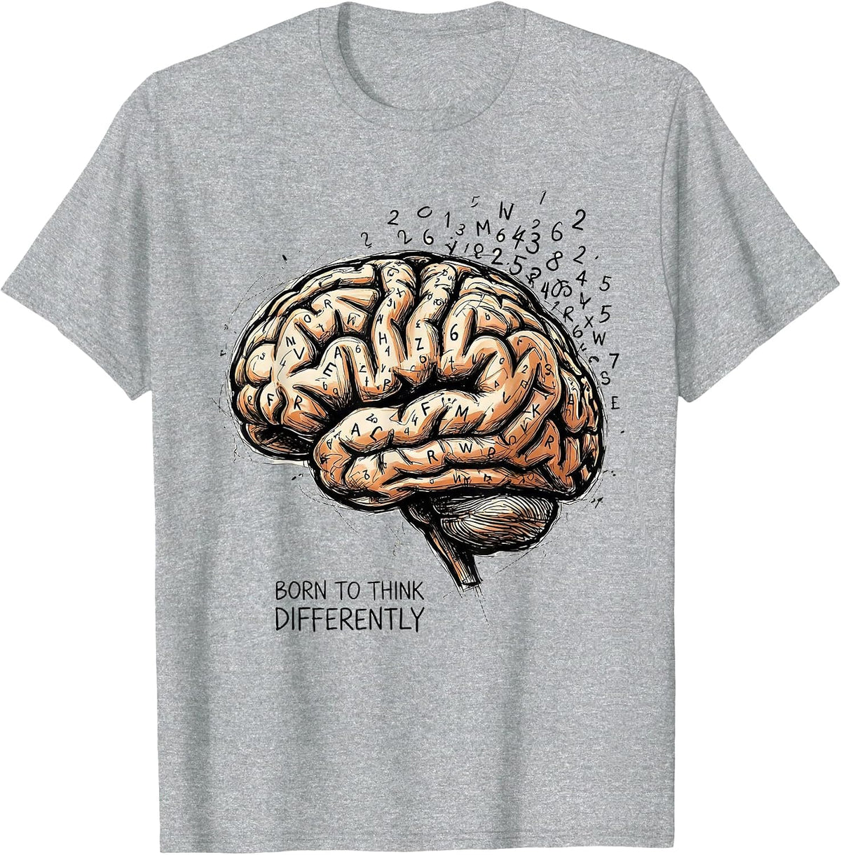 Men's Born to Think Differently Dyslexia Awareness Design T-Shirt - Heather Grey