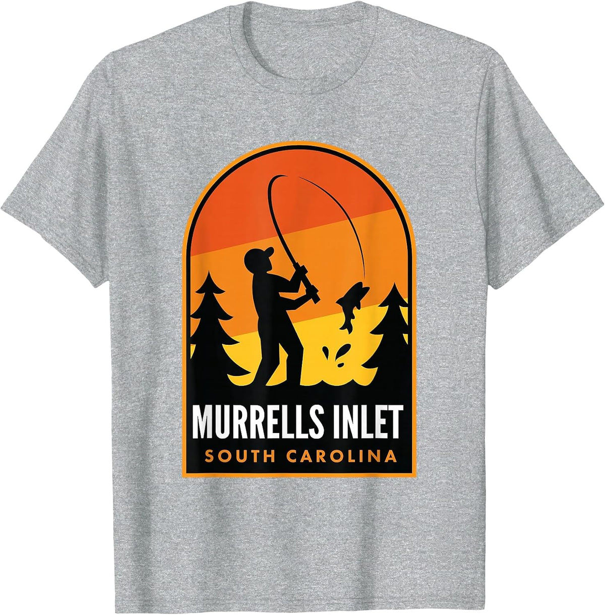 Murrells Inlet South Carolina Fishing T-Shirt - Heather Grey