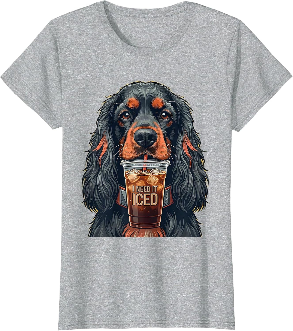 I Need It Iced Funny Cocker Spaniel Dog Meme Humor T-Shirt - Heather Grey
