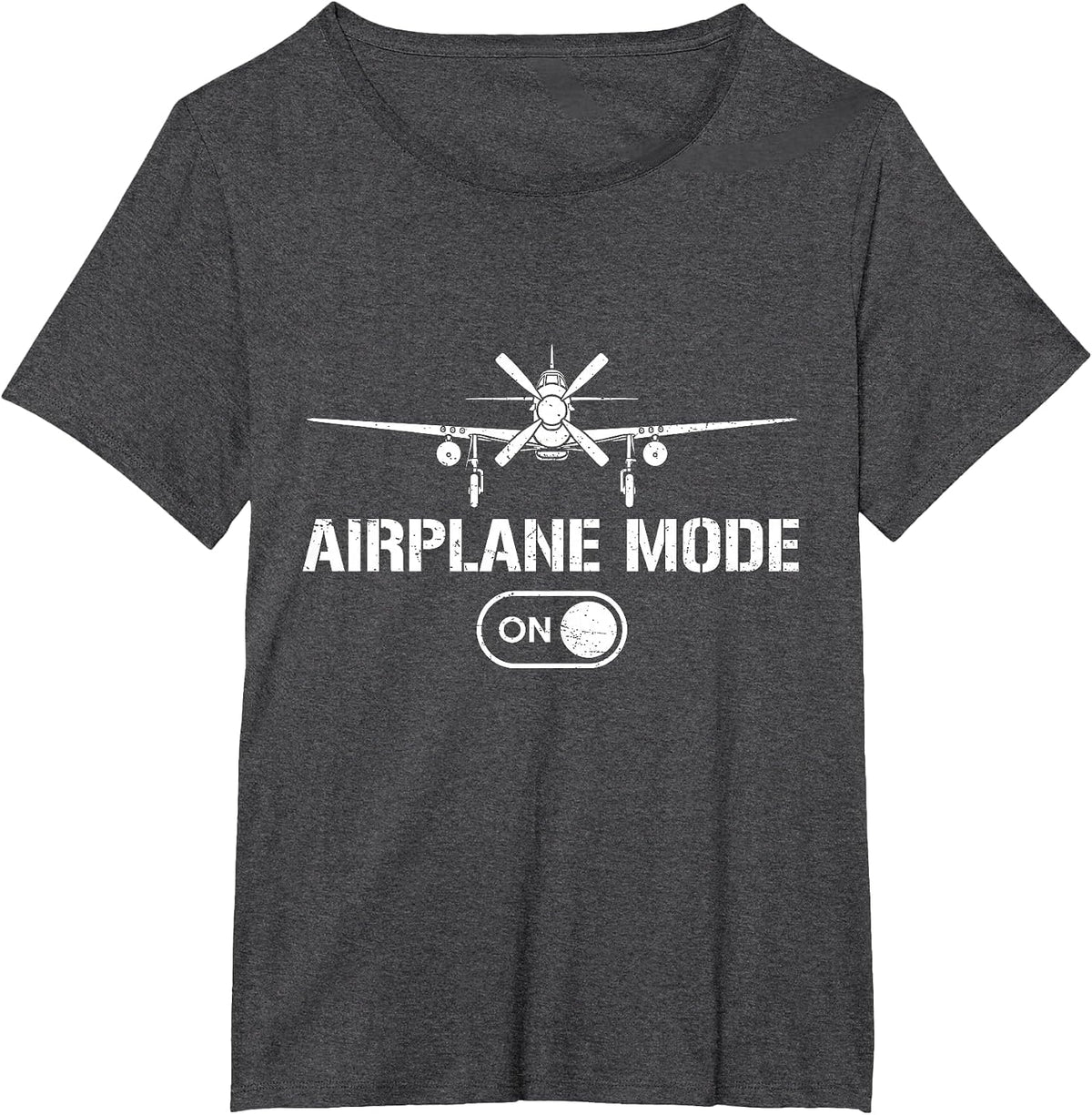 Airplane Mode Funny P-51 Mustang World War 2 Fighter Planes T-Shirt - Dark Heather Grey