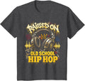 Raised On Old School Hip Hop Cassette Graffiti Rap T-Shirt, Youth, Dark Heather Grey, Medium - As Pictured