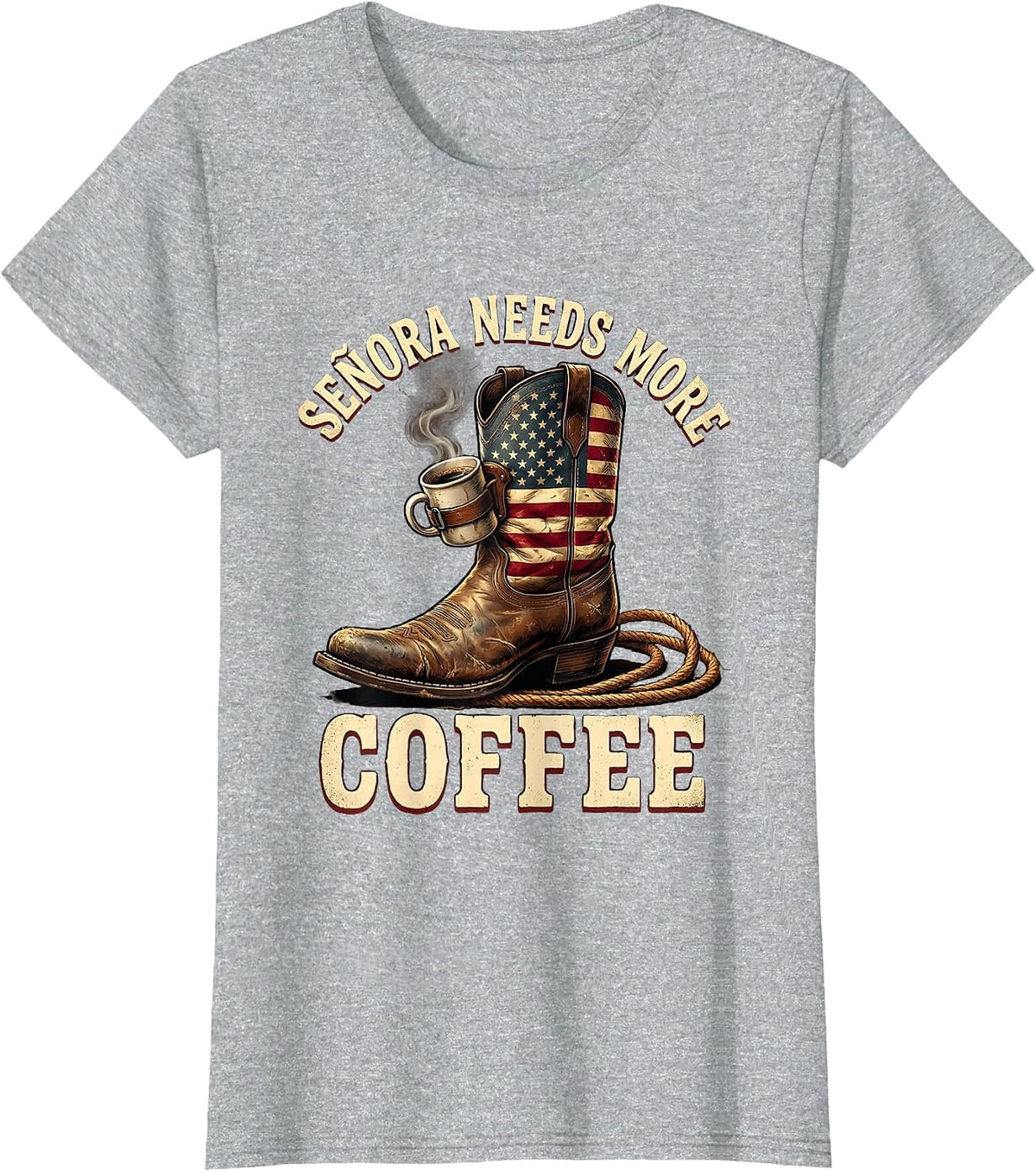 Senora Needs More Coffee Spanish Teacher Design T-Shirt - Heather Grey
