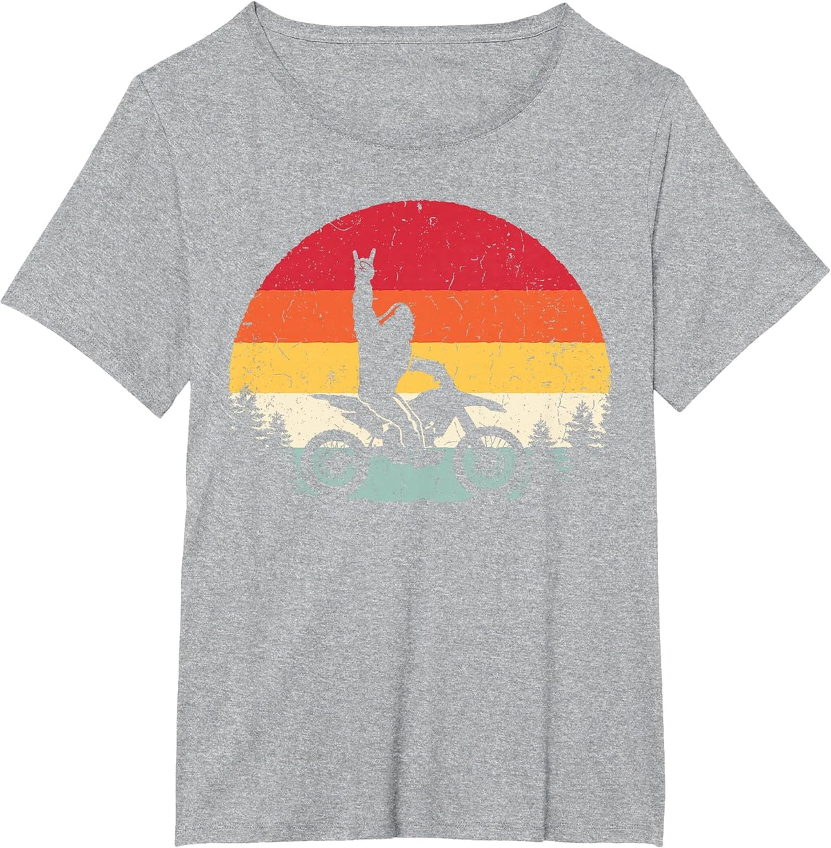 Bigfoot Dirt Bike Motocross Funny Sasquatch Enduro Vintage T-Shirt - Heather Grey