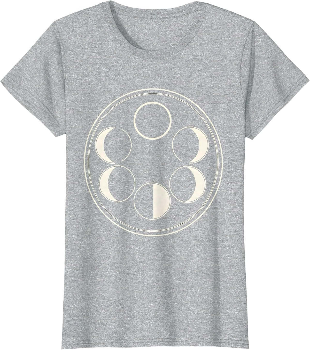 Women's Moon Phase Lunar Cycle Astronomy Celestial Gift T-Shirt - Heather Grey