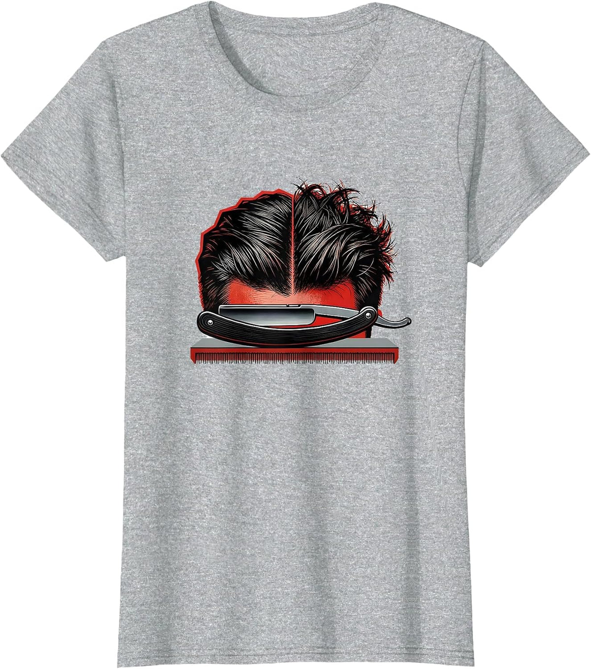 Women's Closed Razor Hairdresser Barber Gift Occupation Humor T-Shirt - Heather Grey