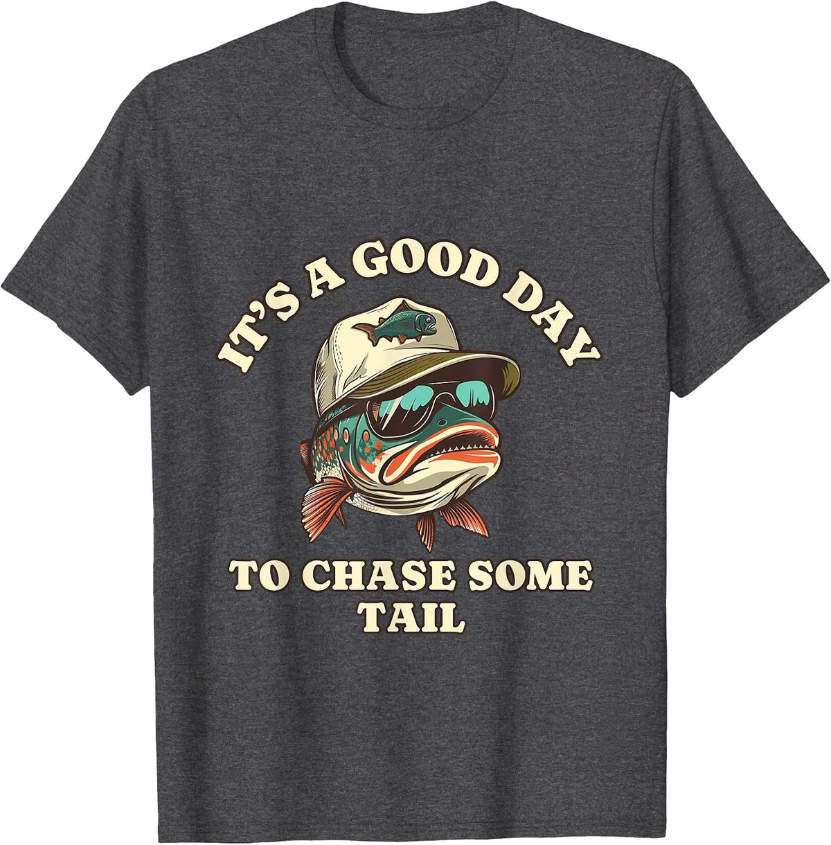 Catch Fish and Laugh Hard with This Fishing Pun T-Shirt - Dark Heather Grey