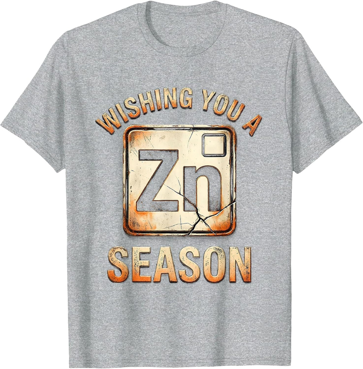 Men's Wishing You A ZinCere Season Distressed Science Teacher Gift T-Shirt - Heather Grey
