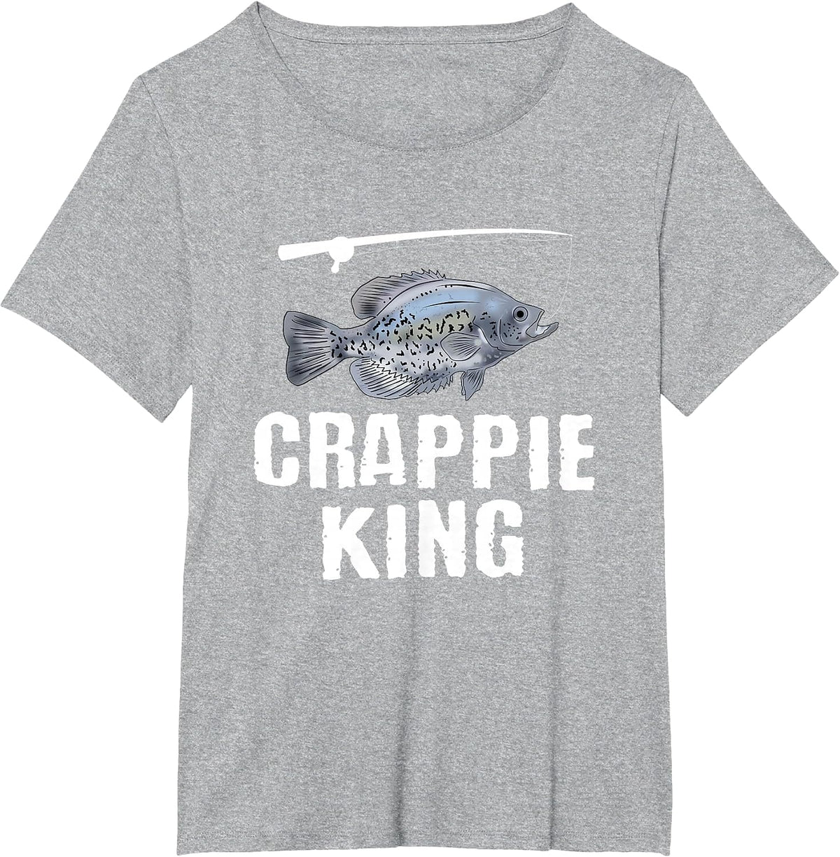 Fun Crappie Fishing Pan Fish Freshwater Fisherman T-Shirt - Heather Grey