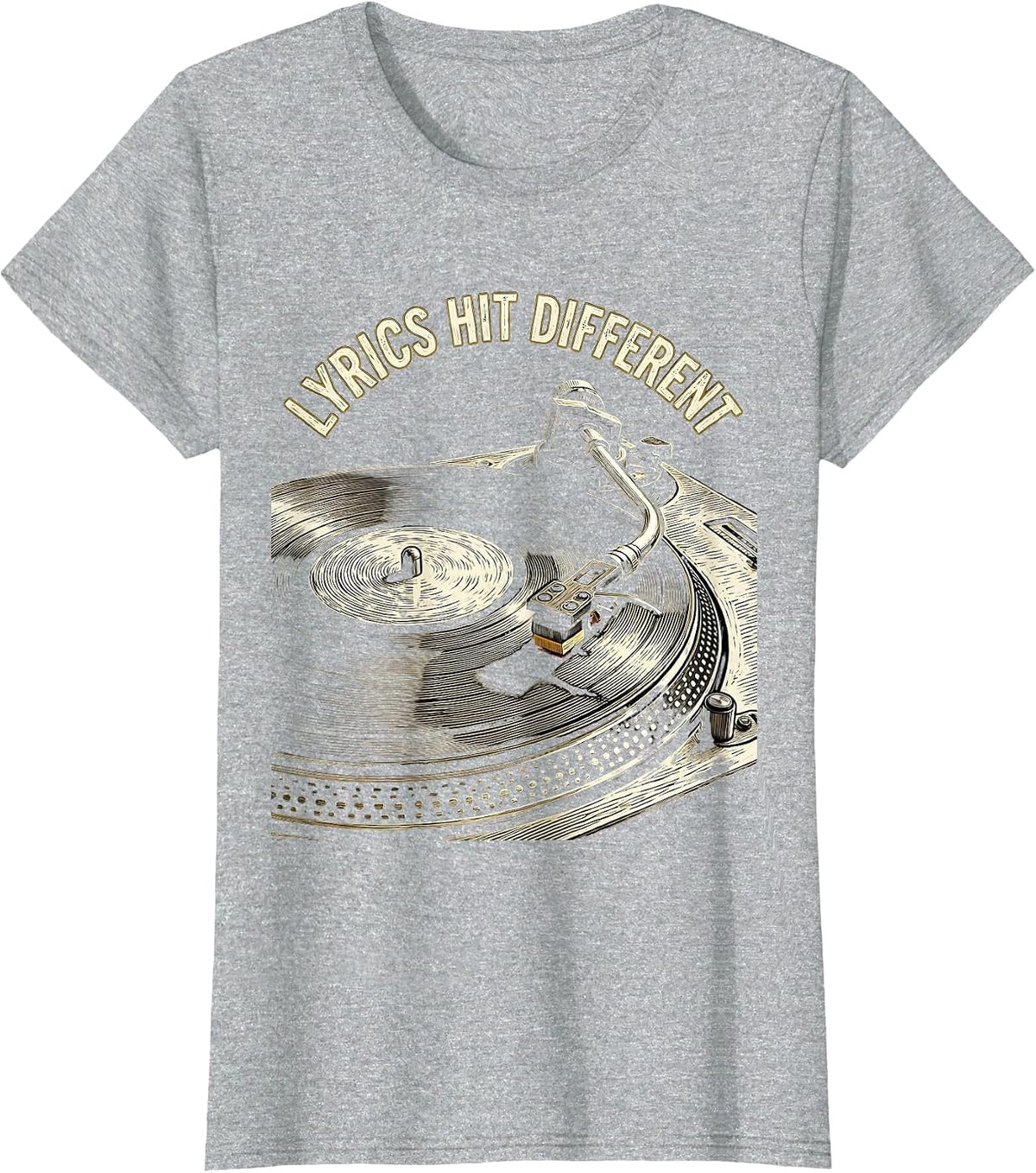 Lyrics Hit Different Hip Hop Music Design T-Shirt - Heather Grey