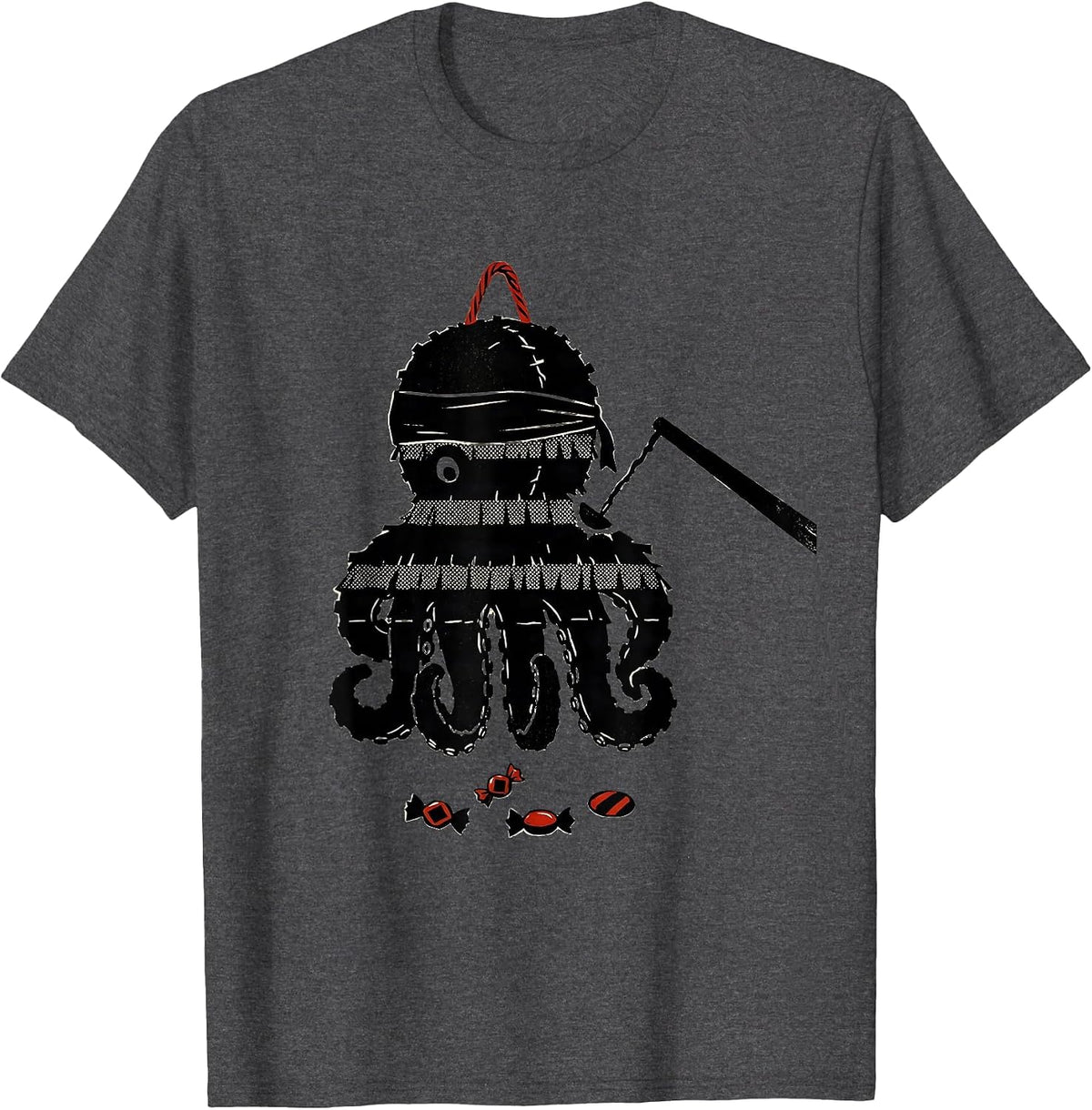 Men's Octopus Piñata Funny Cinco De Mayo Party Costume T-Shirt - Dark Heather Grey