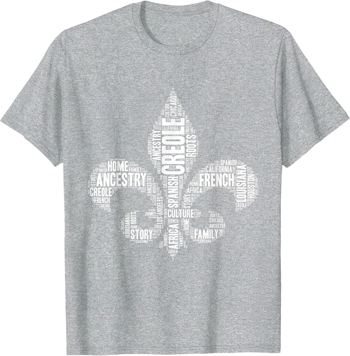 Creole Fleur De Lis T-Shirt T-Shirt - Heather Grey