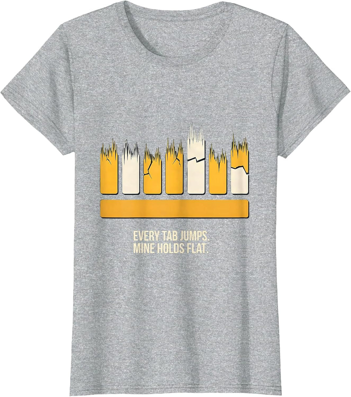 Women's Every Tab Jumps Mine Holds Flat 911 Dispatcher Thin Line T-Shirt - Heather Grey