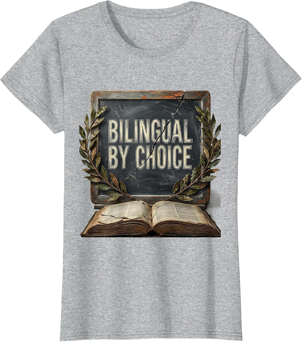 Bilingual By Choice Spanish Teacher Design T-Shirt - Heather Grey
