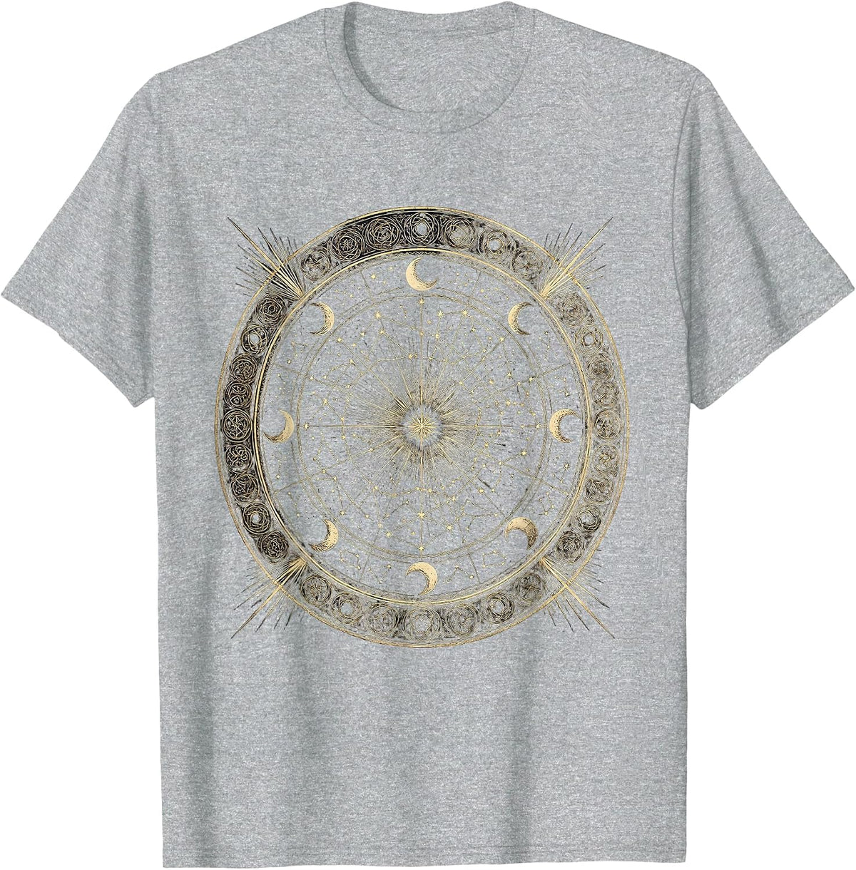 Men's Constellation Map Vintage Parchment Star Chart T-Shirt - Heather Grey