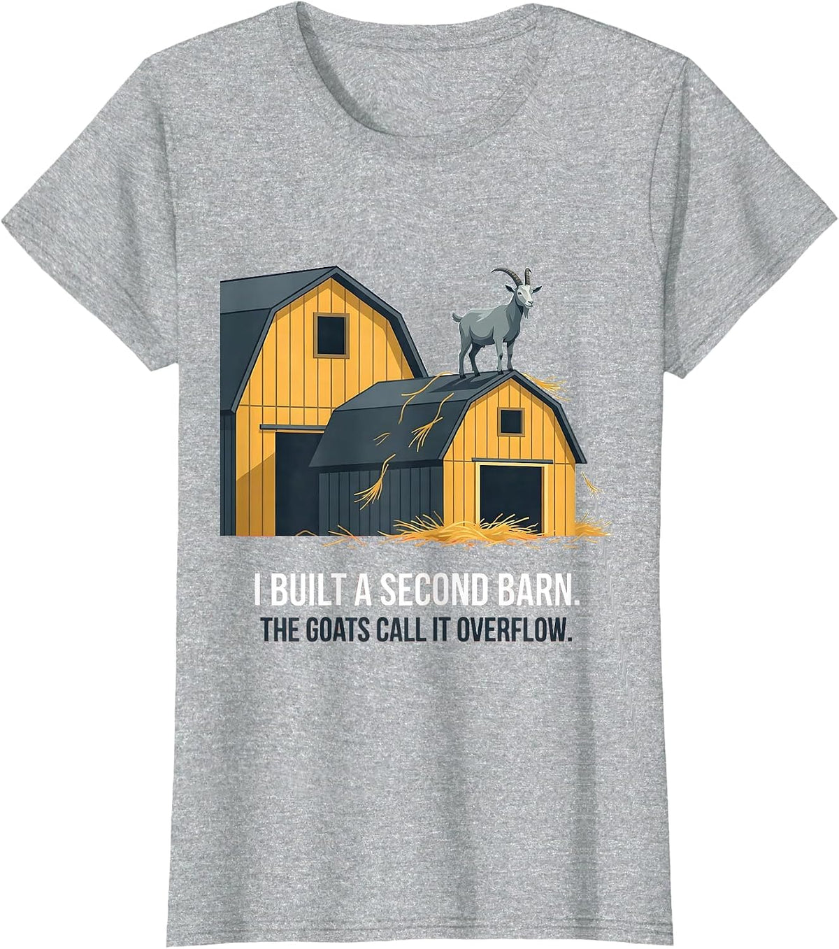 Women's I Built A Second Barn The Goats Call It Overflow Farmer T-Shirt - Heather Grey