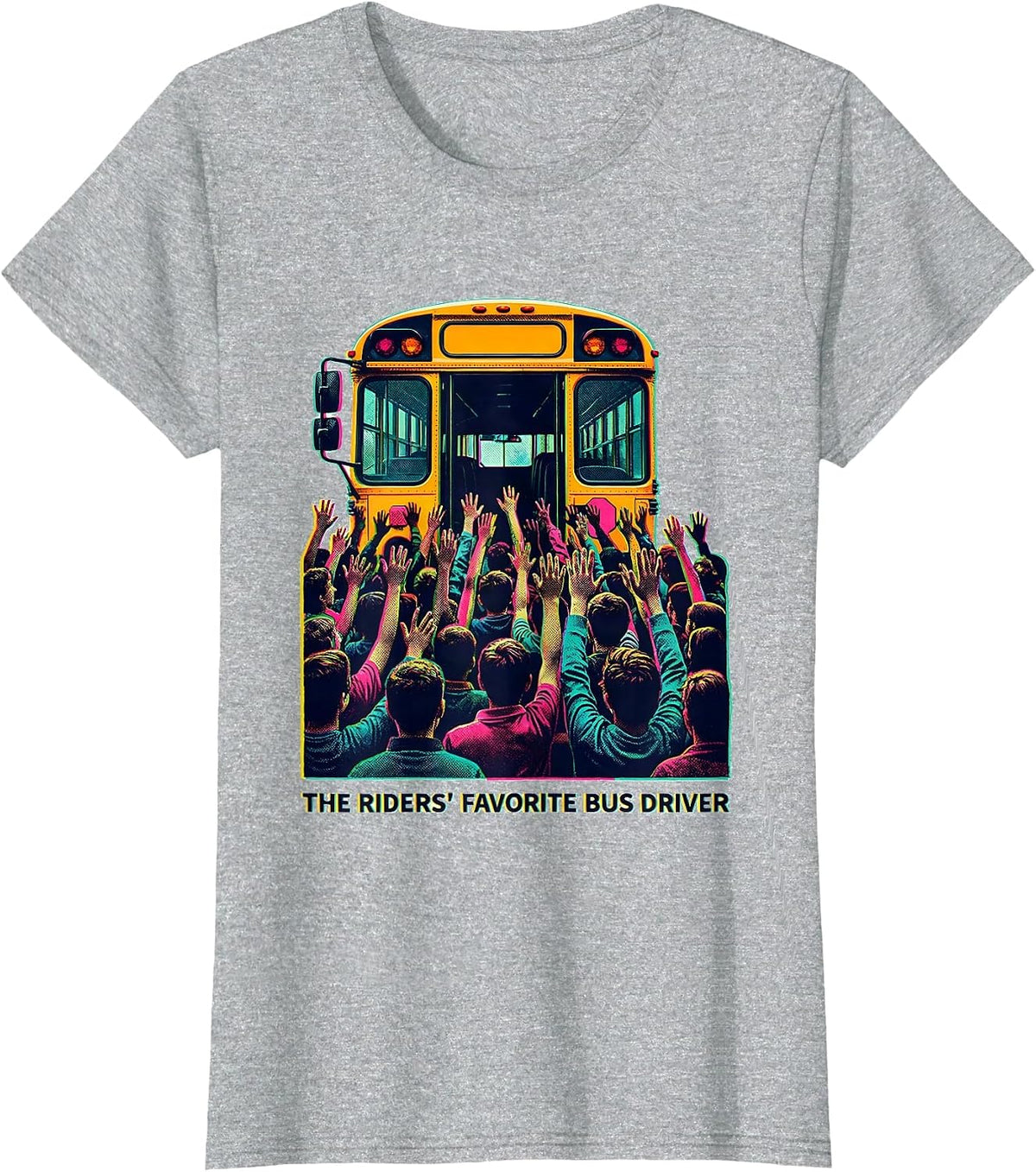 The Riders Favorite Bus Driver Funny School Bus Driver T-Shirt - Heather Grey