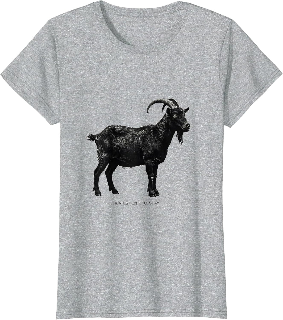 Greatest On A Tuesday Funny GOAT Sports Fan Farm Animal T-Shirt - Heather Grey