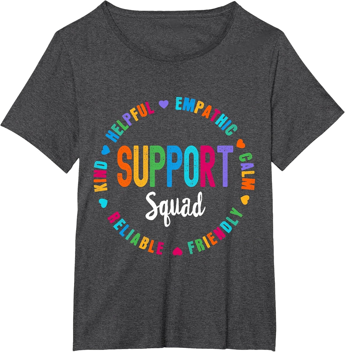 Colorful Support Squad Learning Specialist Sped Resource T-Shirt - Dark Heather Grey