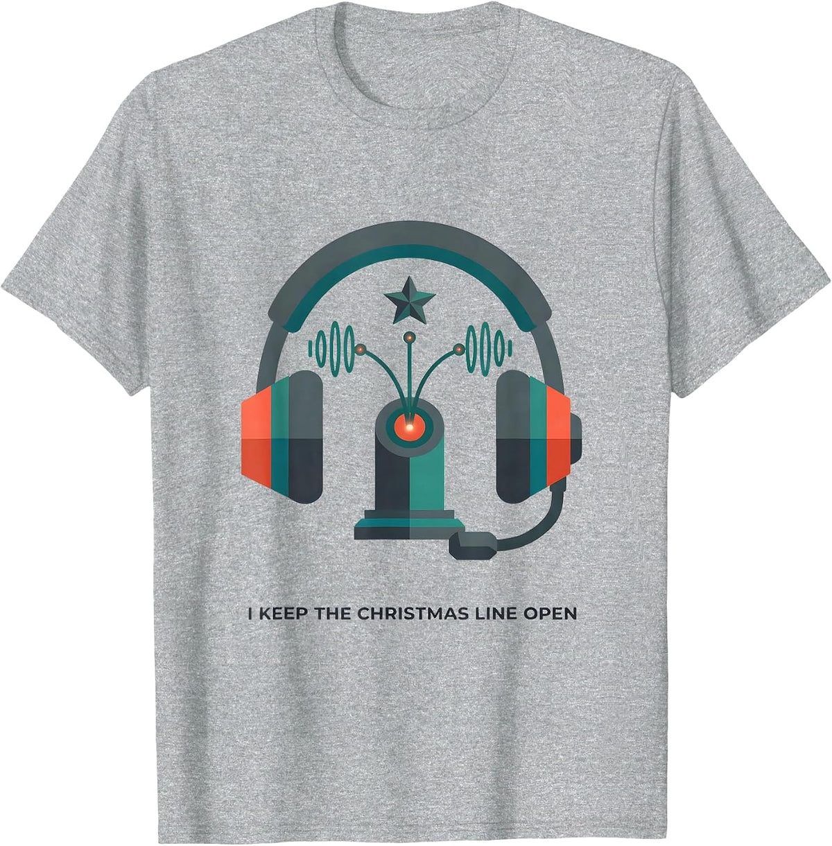 Men's I Keep The Christmas Line Open Funny 911 Dispatcher T-Shirt - Heather Grey