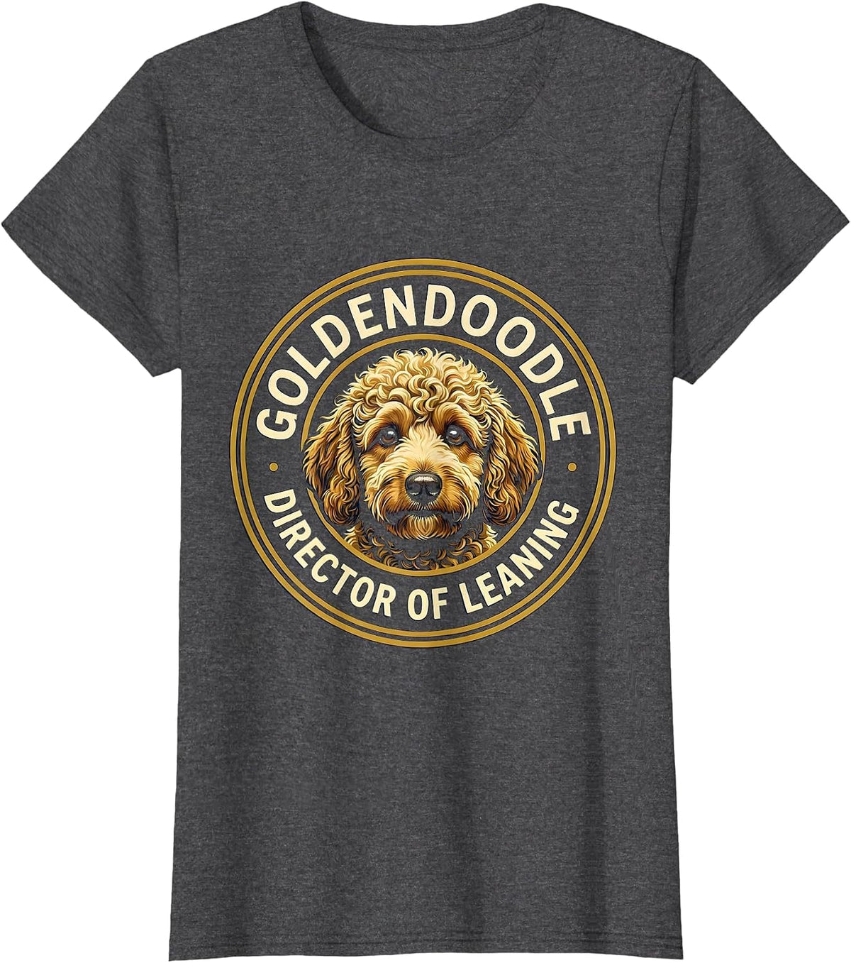 Women's Goldendoodle Director of Leaning Funny Doodle Owner Humor T-Shirt - Dark Heather Grey