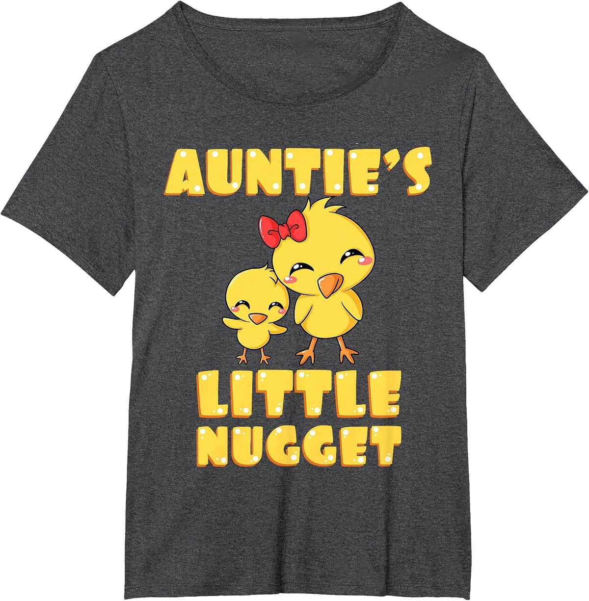Auntie's Little Nugget Chicken Lover Tita Tia Nuggies Auntie T-Shirt - Dark Heather Grey