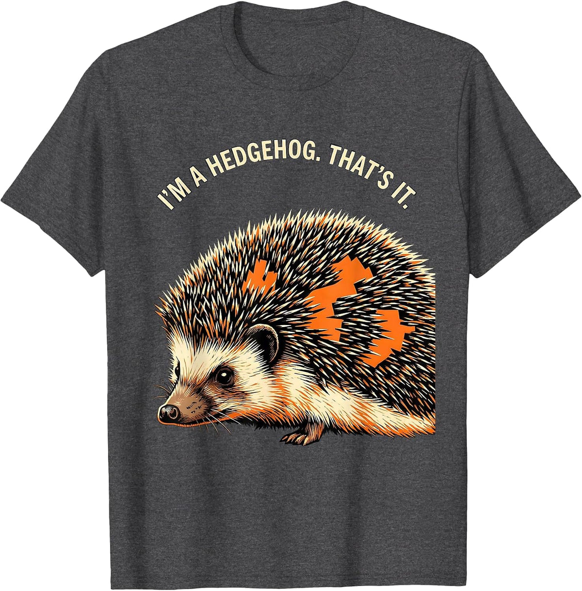 Men's I'm A Hedgehog That's It Stencil Graphic Halloween DIY T-Shirt - Dark Heather Grey