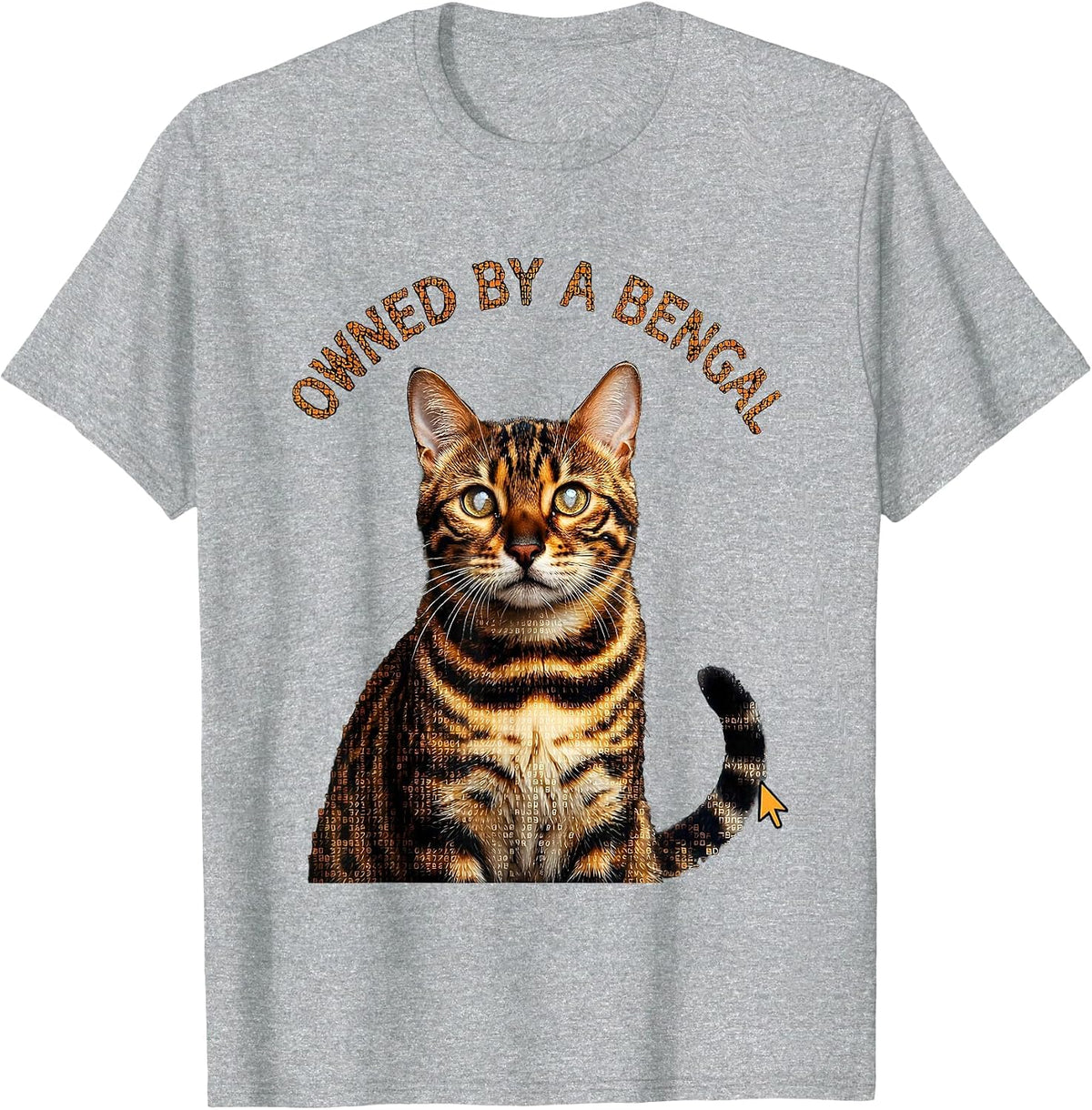Men's Owned by a Bengal Cat Lover Design T-Shirt - Heather Grey
