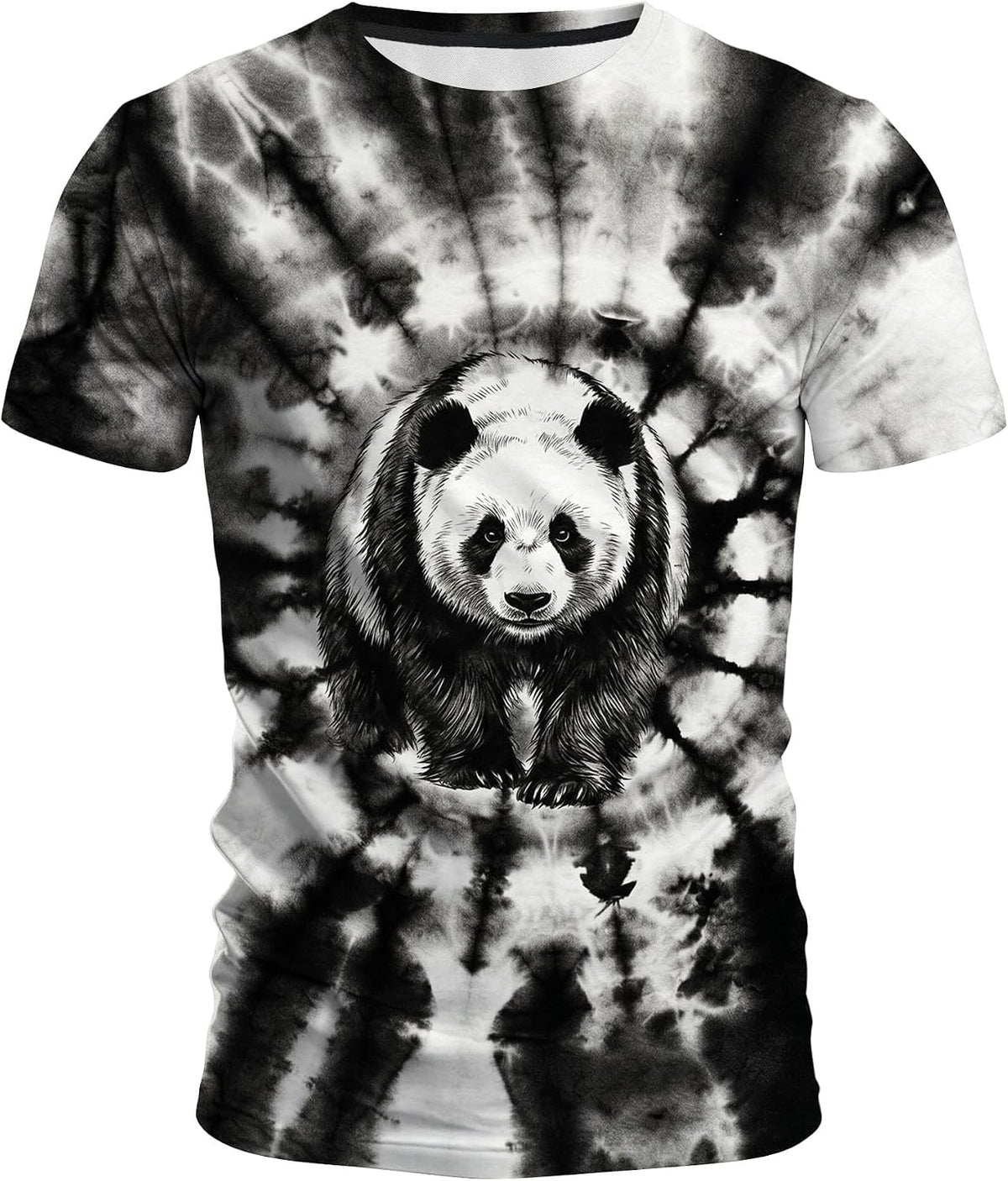 Funny Novelty Party Animal Tie‑Dye Pattern Shirt Graphic 3D T-Shirt Short Sleeve Crewneck Shirts for Men S-4XL - Panda-01