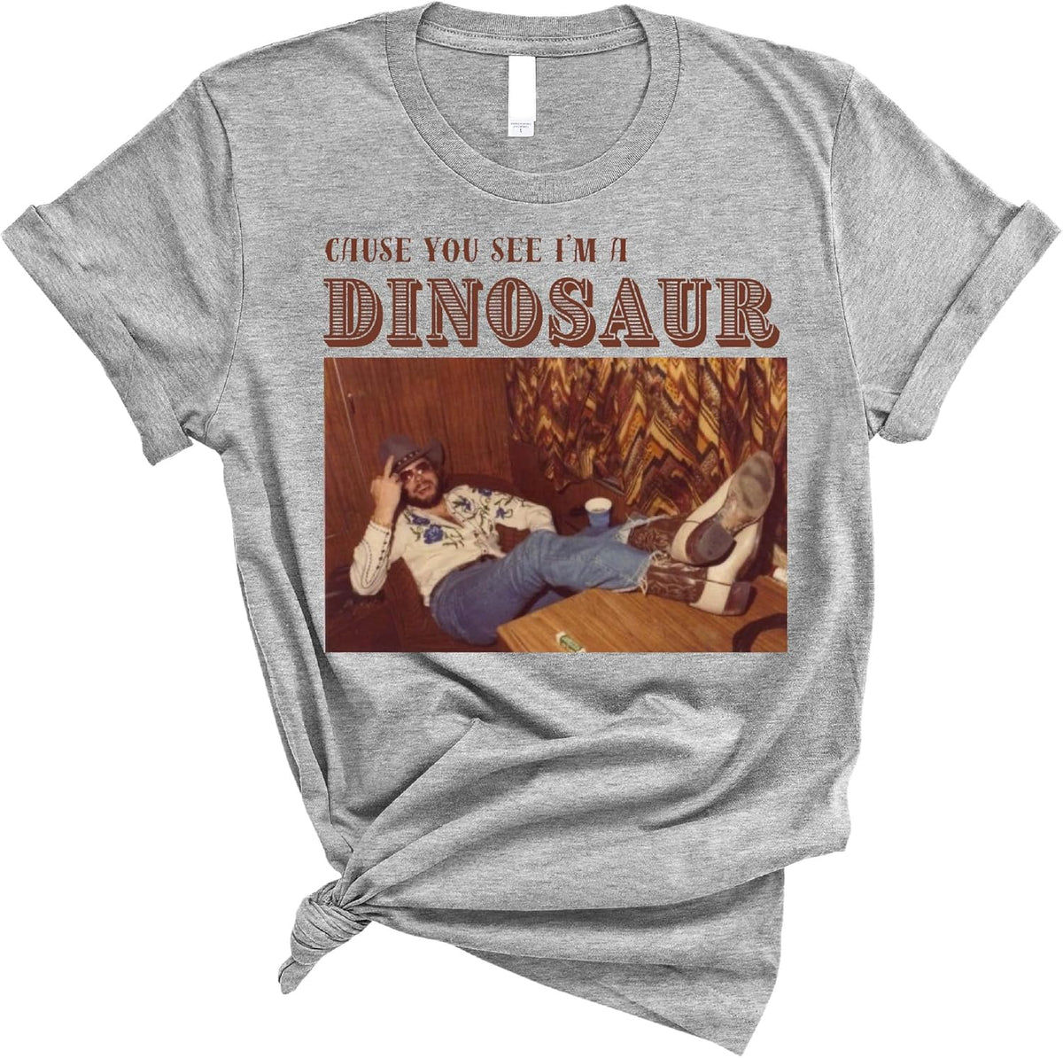 Cause You See I’m a Dinosaur Shirt, Vintage Humor Graphic Tee, Retro Funny Quote Unisex T Shirt - Adult Heather Athletic
