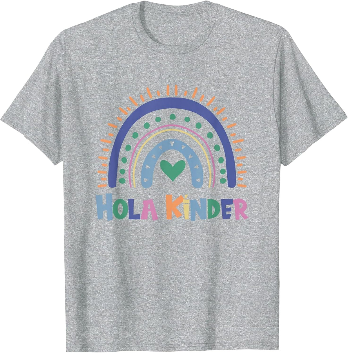 Spanish Kindergarten Teacher Hola Kínder T-Shirt - Heather Grey