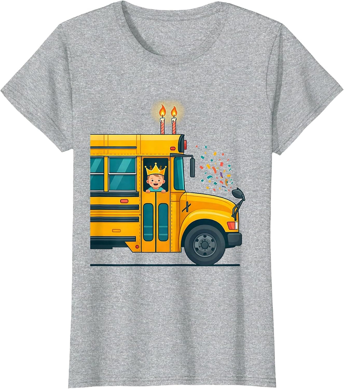 Women's School Bus Toddler Birthday Party Bus Driver Humor T-Shirt - Heather Grey