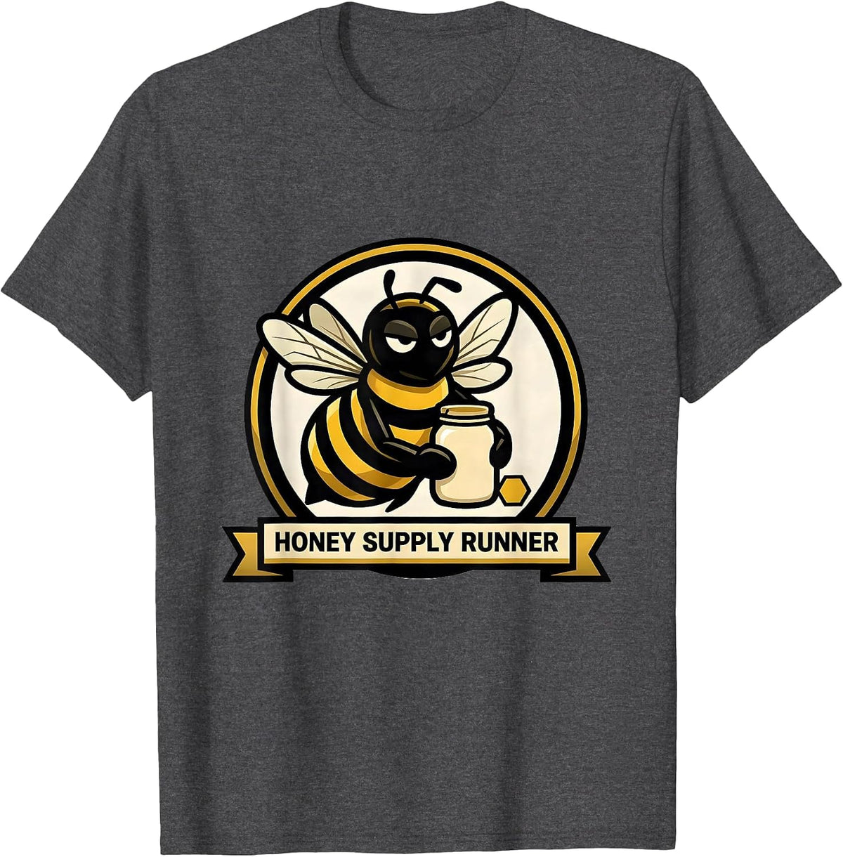 Honey Supply Runner Beekeeper Bee Mascot Costume Halloween T-Shirt - Dark Heather Grey