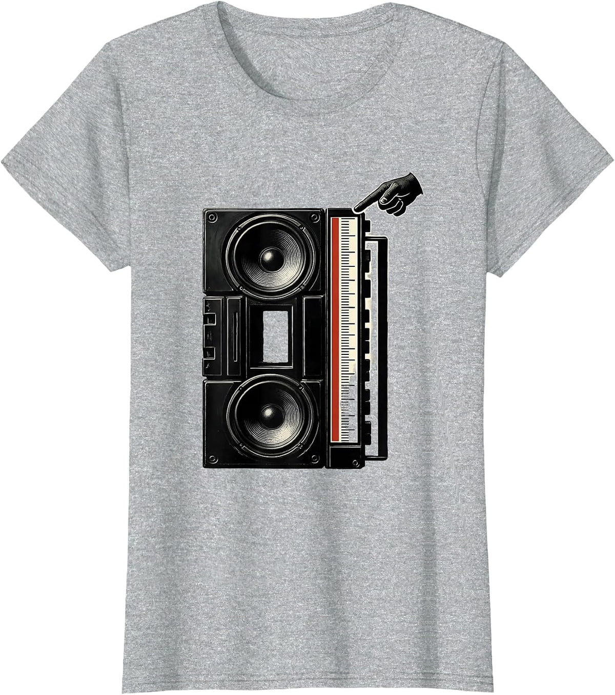 Boombox Old School Hip Hop Nostalgia Retro T-Shirt - Heather Grey