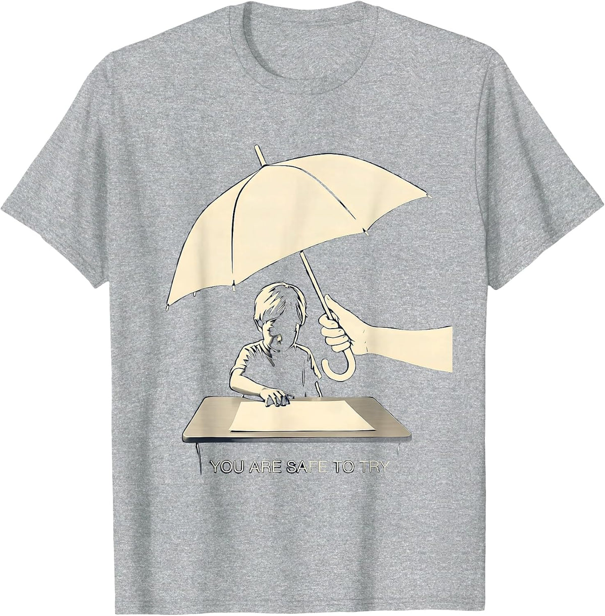 Men's You Are Safe To Try Motivational Teacher Kid Affirmation T-Shirt - Heather Grey