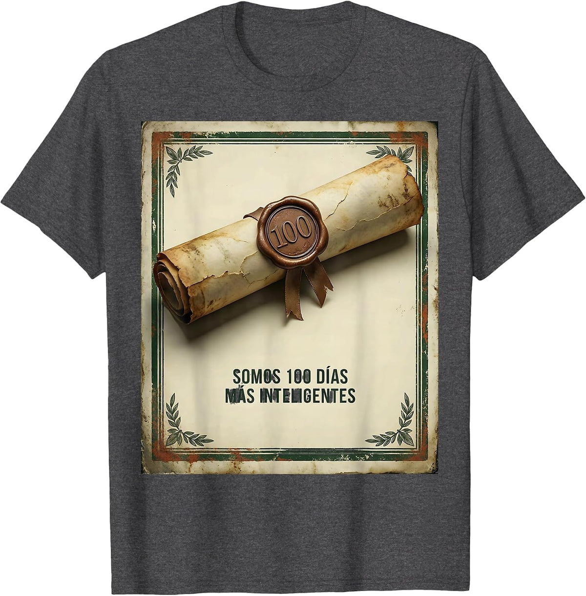 Men's Somos 100 Días Más Inteligentes Vintage Spanish Teacher T-Shirt - Dark Heather Grey
