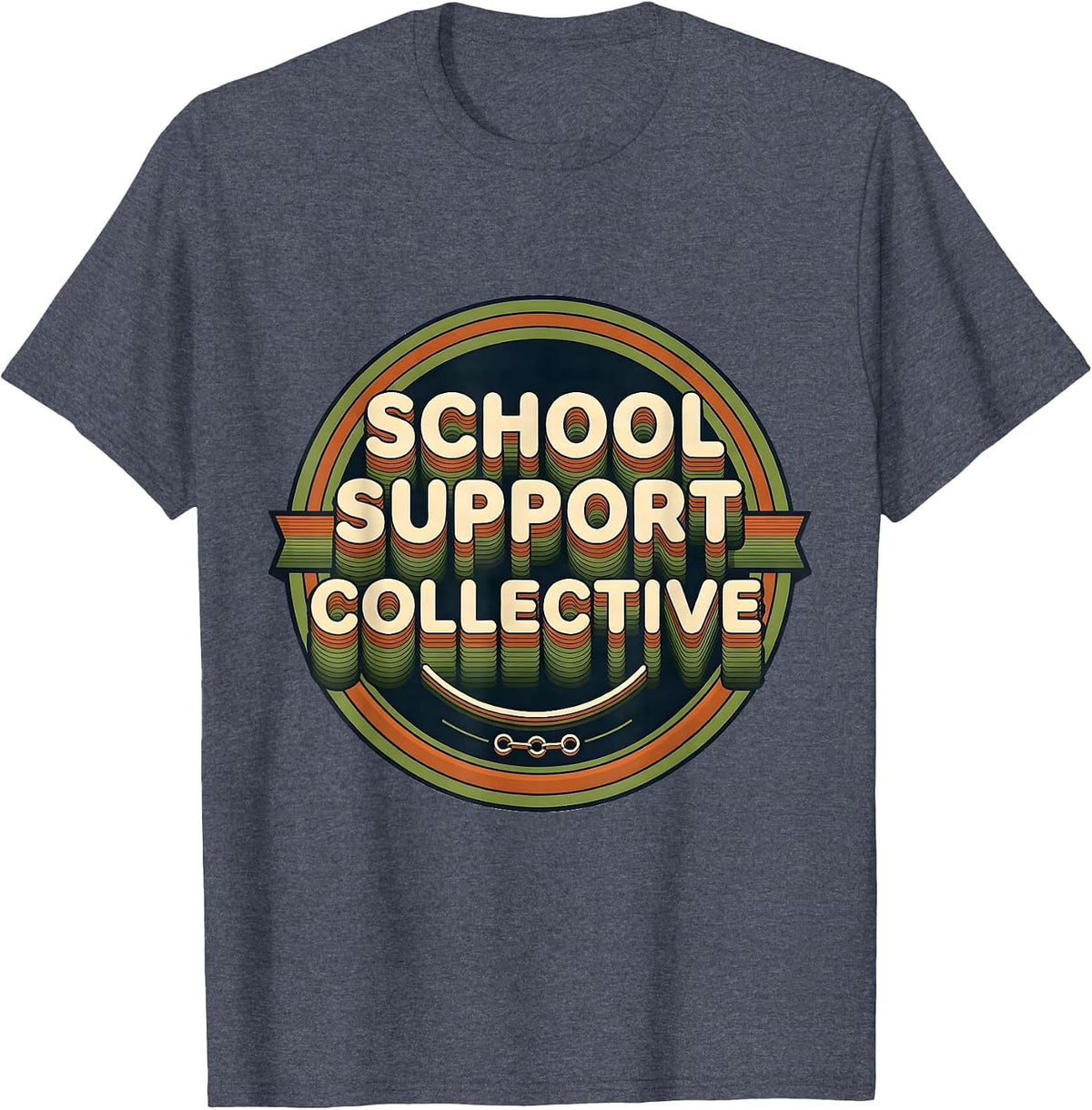 School Support Collective Groovy Retro School Counselor T-Shirt - Heather Blue