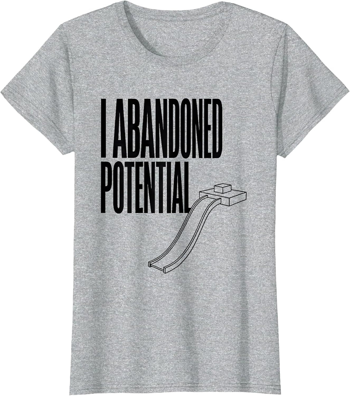 Women's I Abandoned Potential Funny Physics Pun Humor T-Shirt - Heather Grey