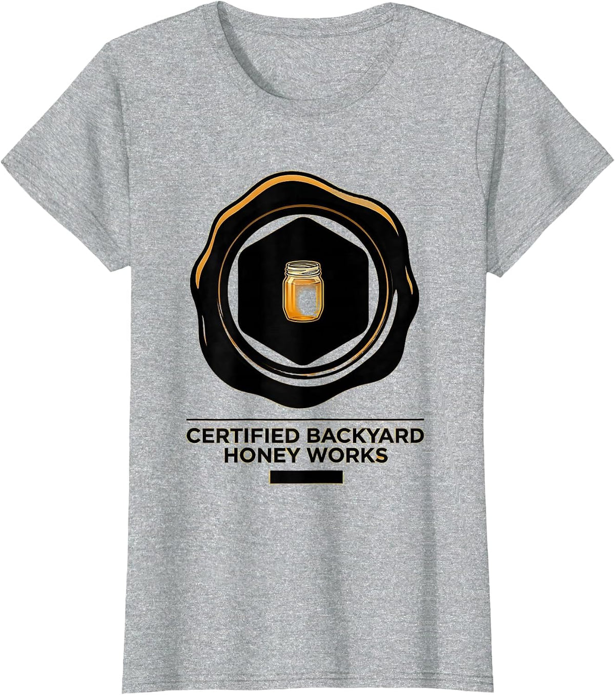 Women's Certified Backyard Honey Works Vintage Beekeeper Humor T-Shirt - Heather Grey