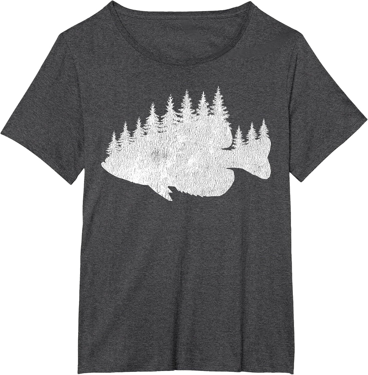 Crappie Fishing - Forest Treeline Panfish Fisherman T-Shirt - Dark Heather Grey