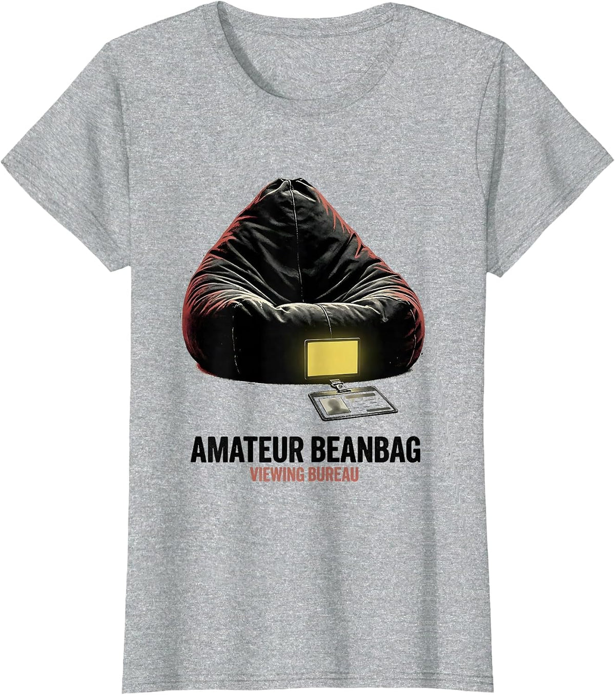 Amateur Beanbag Viewing Bureau Distressed True Crime Couch T-Shirt - Heather Grey
