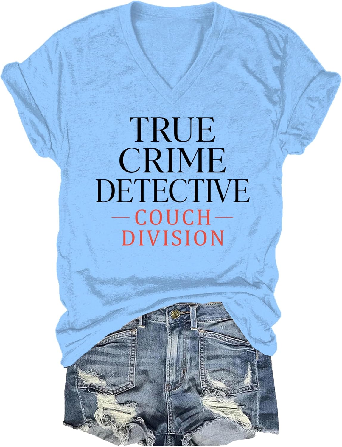 True Crime Detective Couch Division Shirt True Crime Detective Couch Division Funny True Crime Lover T-Shirt Unisex - V-Neck