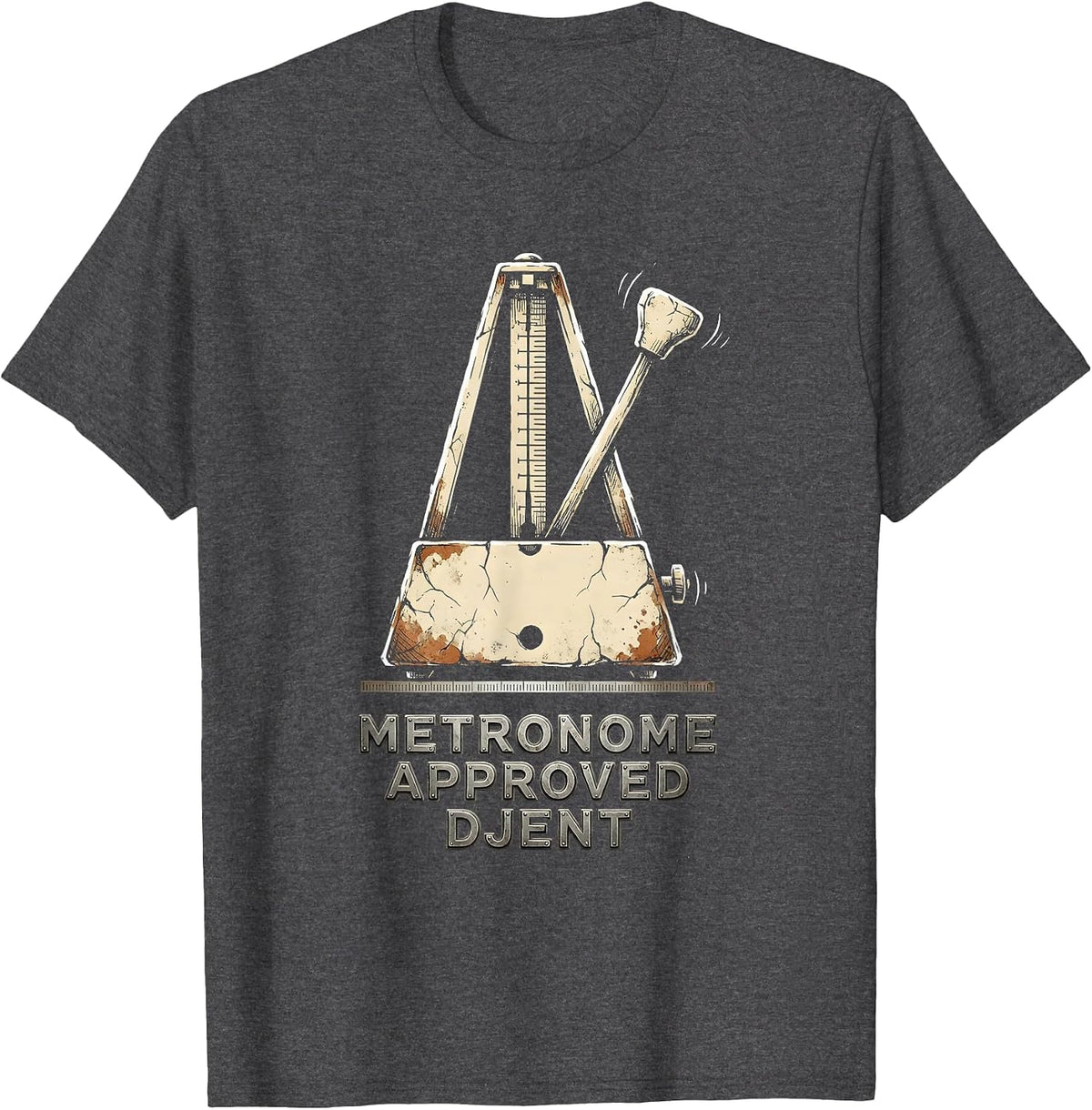 Men's Metronome Approved Djent Funny Heavy Metal Music Metalhead T-Shirt - Dark Heather Grey